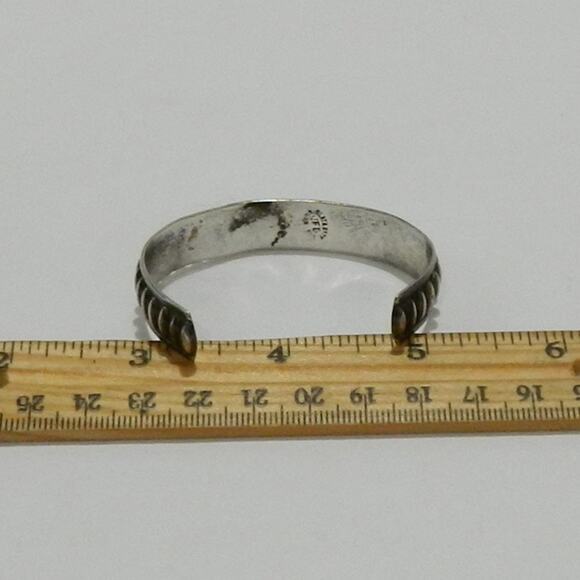 Platao Vintage JFG Signed Sterling Silver Cuff Bracelet - Picture 2 of 6